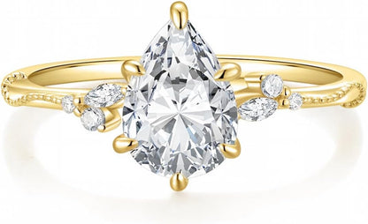 Pear Cut Travel Engagement Ring