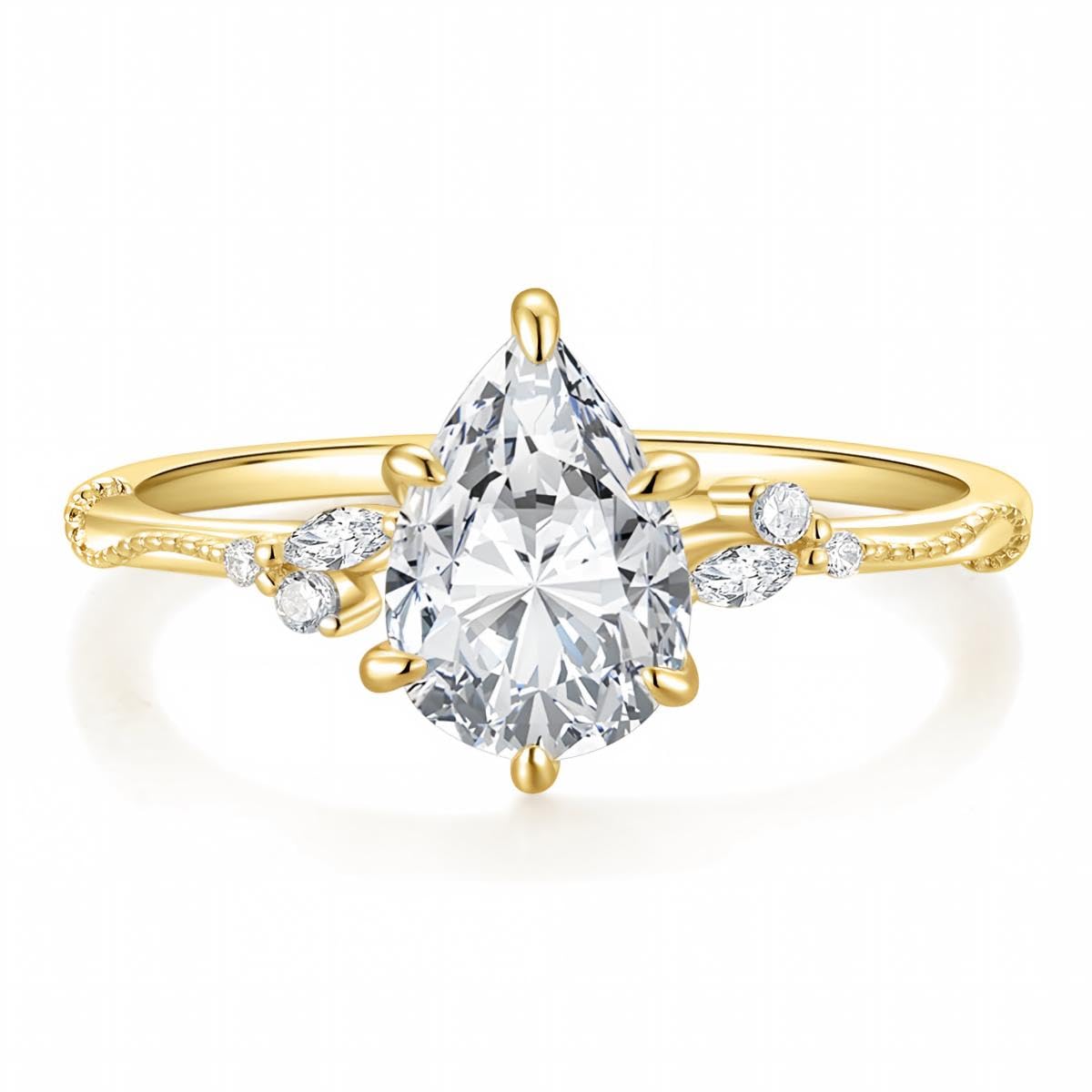 Pear Cut Travel Engagement Ring – product view 13