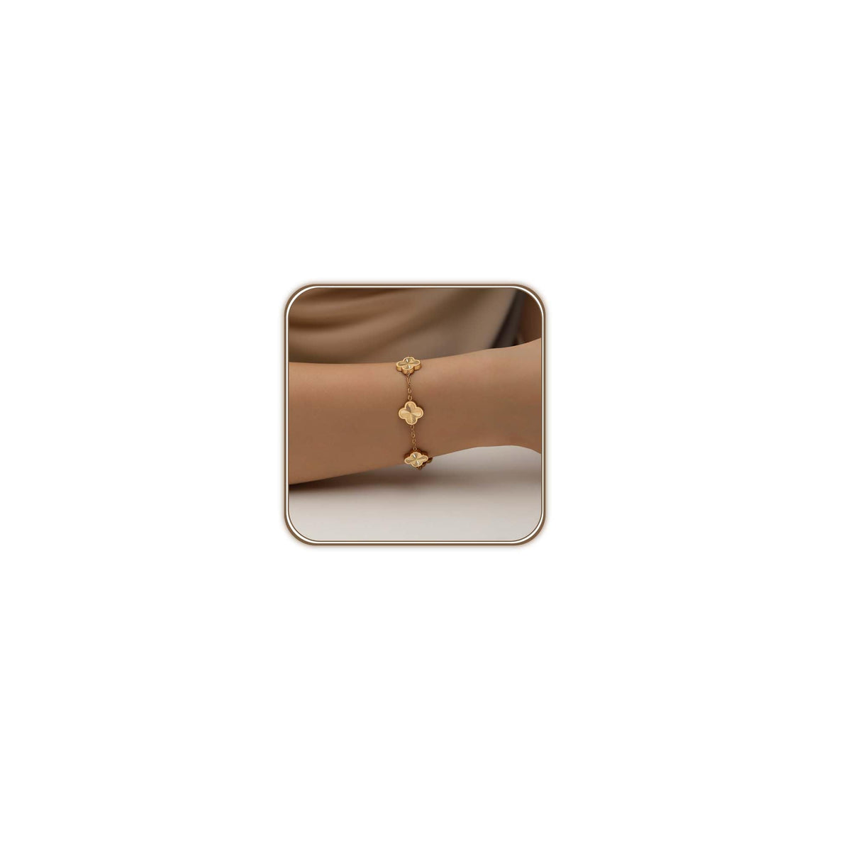 18K gold-plated double-sided clover bracelet – image 25