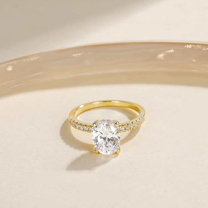 3CT Oval Cut Cubic Zirconia Engagement Ring