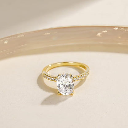 3CT Oval Cut Cubic Zirconia Engagement Ring