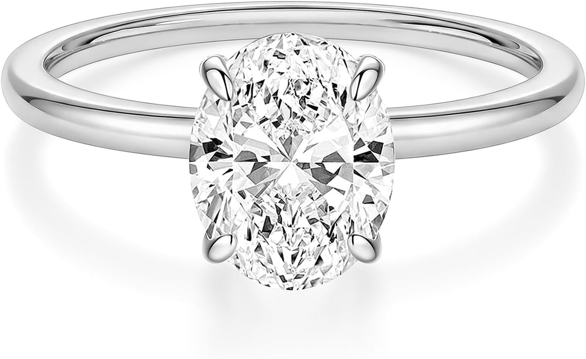Oval Cut Engagement Ring – Gold or Silver Tone – product view 7