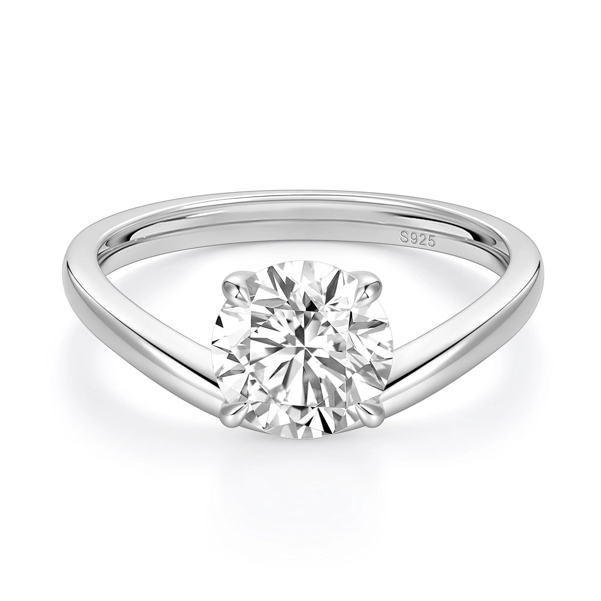 1.5 ct Round Cut Curved Wedding Ring Set – product view 12