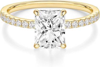 Radiant Cut Engagement Ring – Gold or Silver Tone