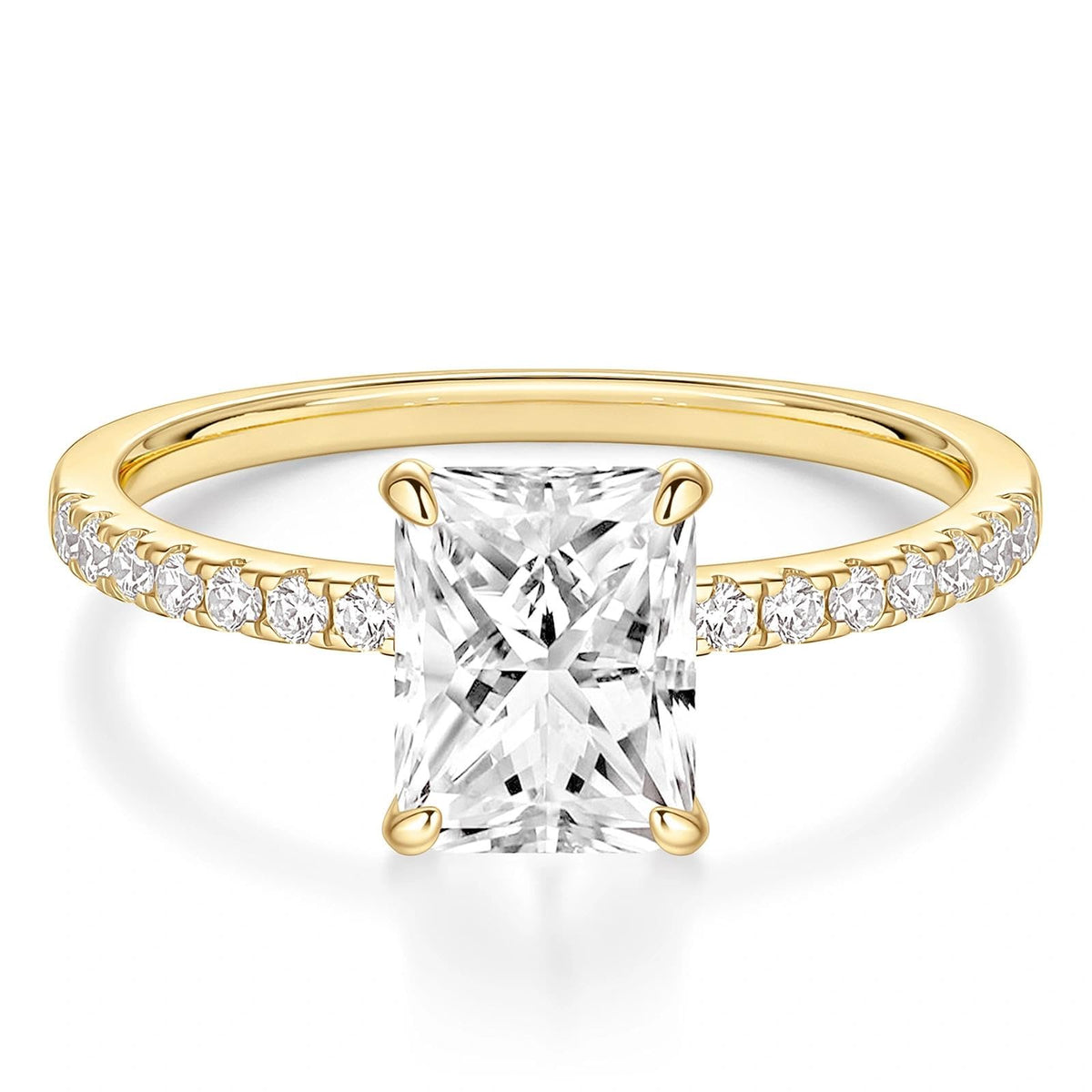 Radiant Cut Engagement Ring – Gold or Silver Tone – product view 13