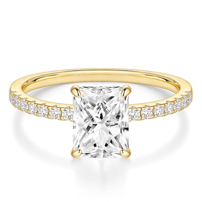 Radiant Cut Engagement Ring – Gold or Silver Tone – product view 13