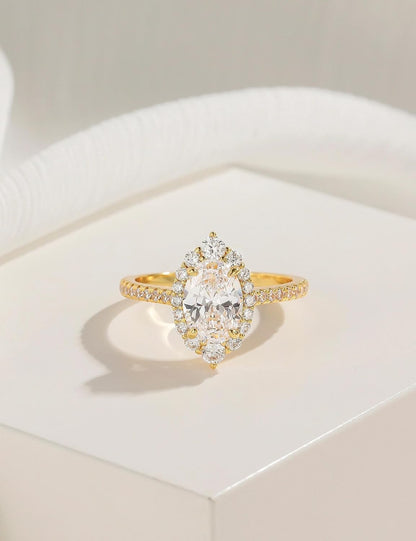 3 ct Oval Cut CZ Halo Engagement Ring – product view 4