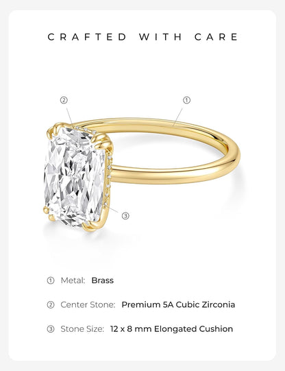 Elongated Cushion Cut Engagement Ring – product view 2