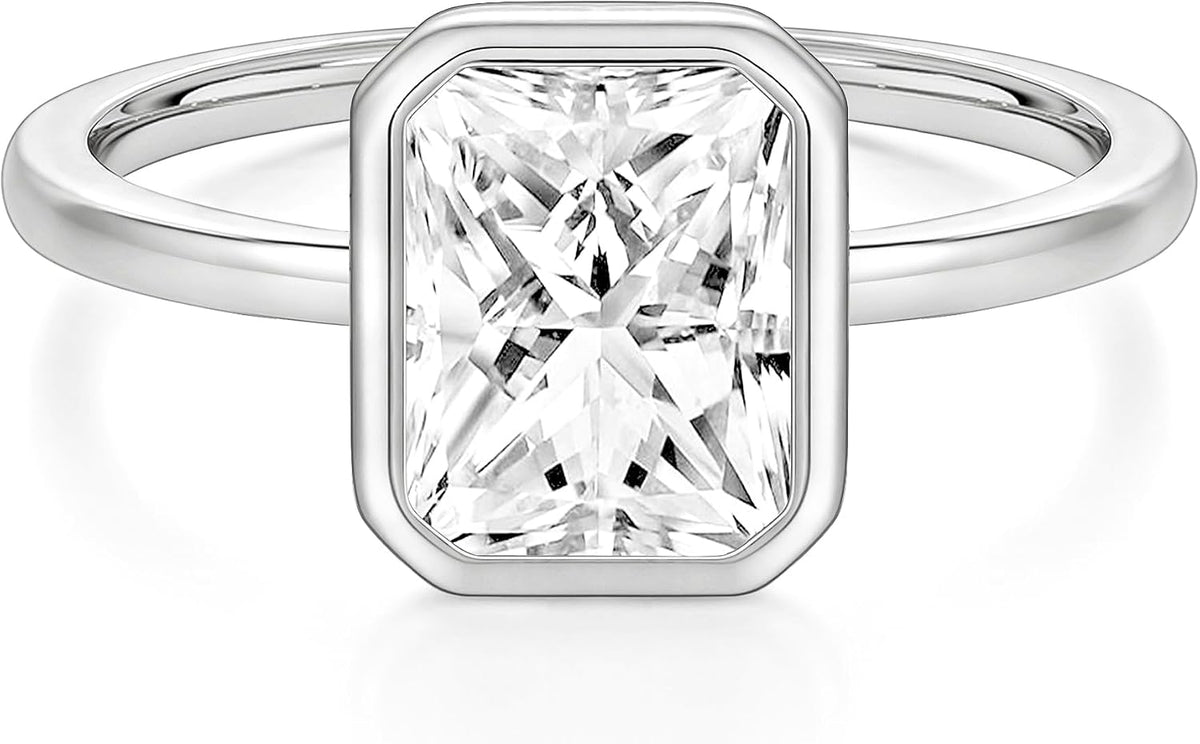 Radiant Cut Bezel Travel Engagement Ring – product view 7