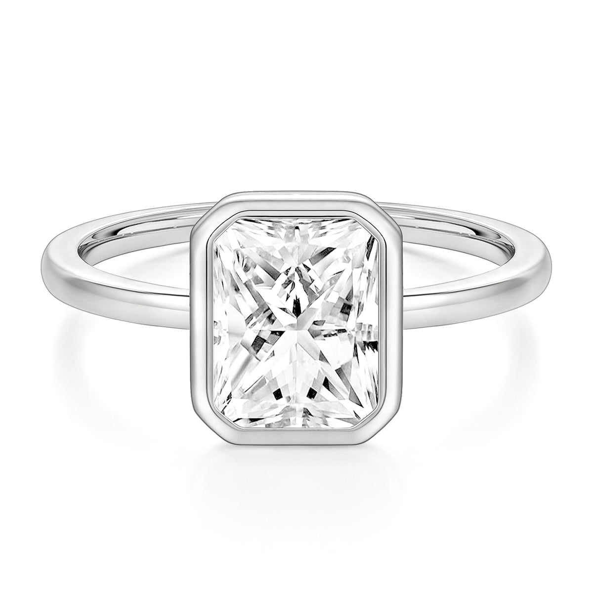 Radiant Cut Bezel Travel Engagement Ring – product view 14