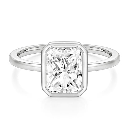 Radiant Cut Bezel Travel Engagement Ring – product view 14