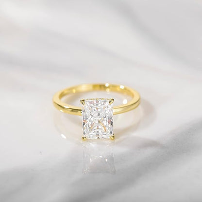 3CT Radiant Cut Solitaire Cubic Zirconia Wedding & Engagement Promise Rings