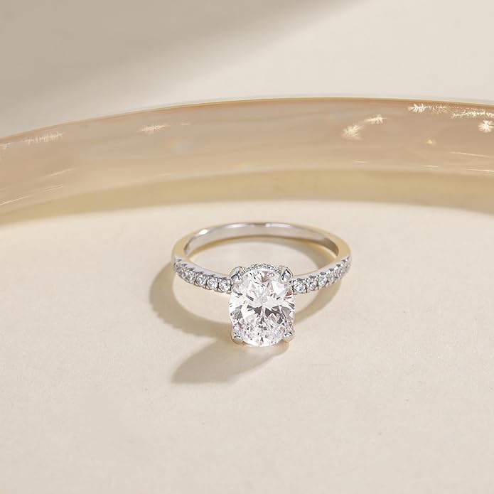 3CT Oval Cut Cubic Zirconia Engagement Ring