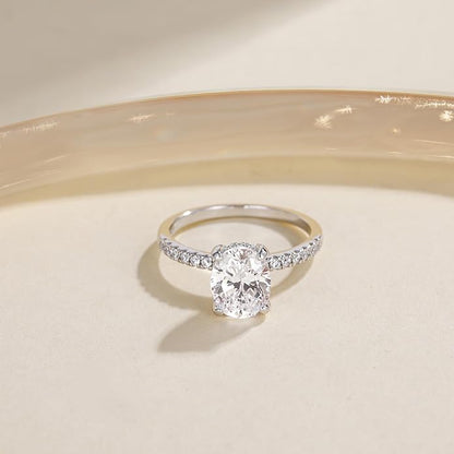 3CT Oval Cut Cubic Zirconia Engagement Ring