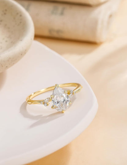 Pear Cut Travel Engagement Ring – product view 3