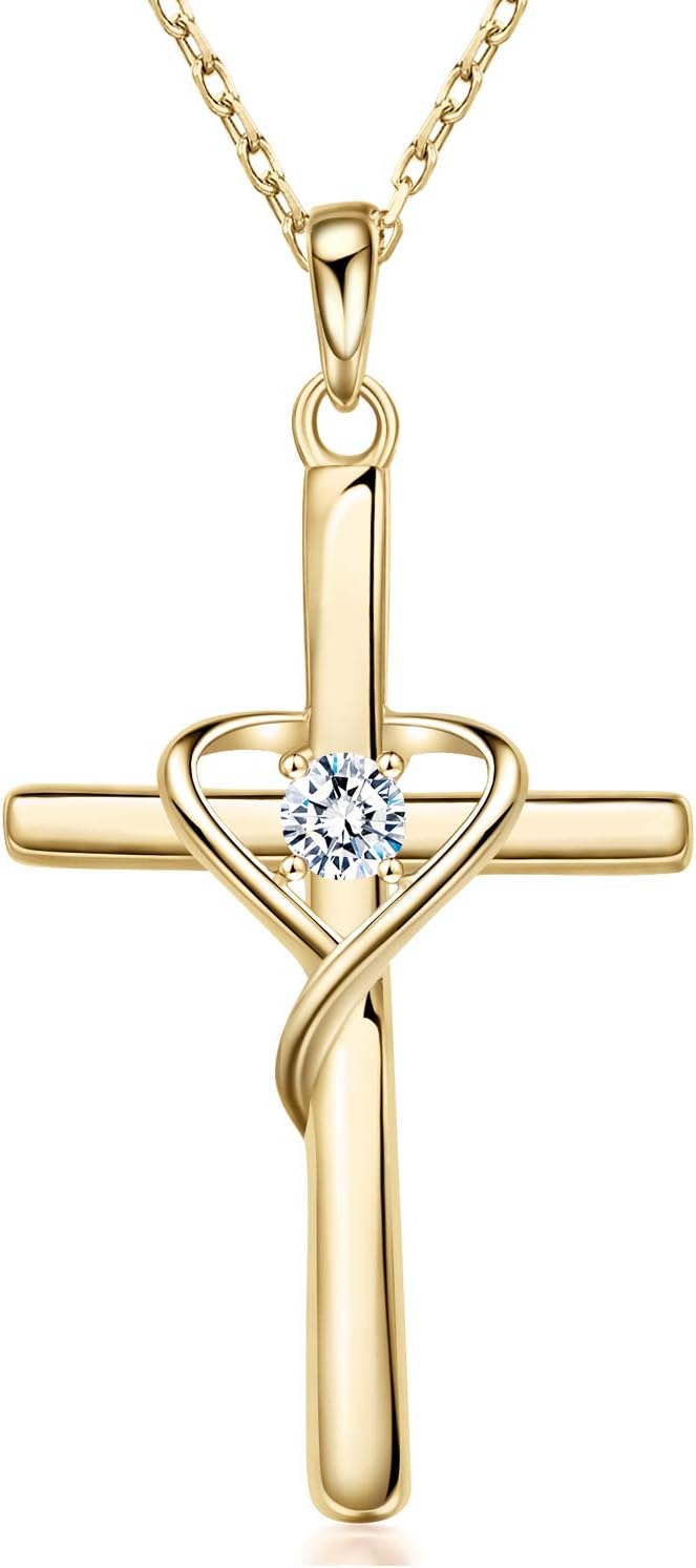 sterling silver cross necklace close-up – product image 9