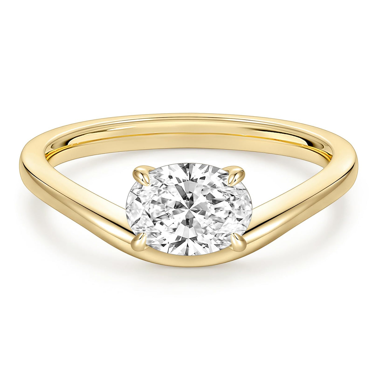 1.5 ct Oval Cut Curved Wedding Ring Set – product view 7