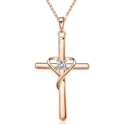 sterling silver cross necklace close-up – product image 45
