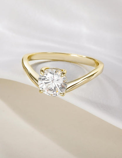 1.5 ct Round Cut Curved Wedding Ring Set – product view 3