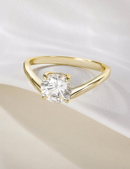 1.5 ct Round Cut Curved Wedding Ring Set – product view 8