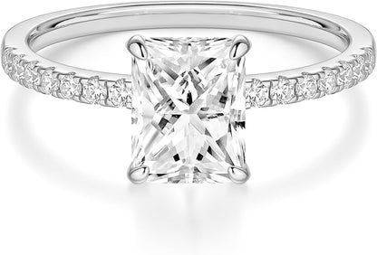 Radiant Cut Engagement Ring – Gold or Silver Tone – product view 7