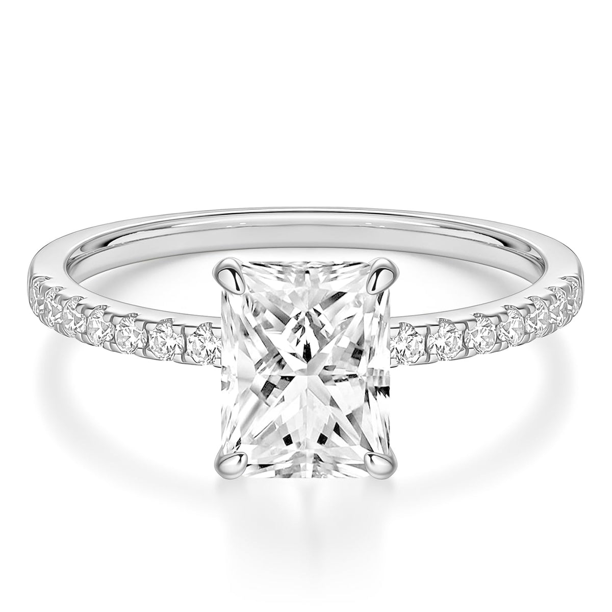 Radiant Cut Engagement Ring – Gold or Silver Tone – product view 14