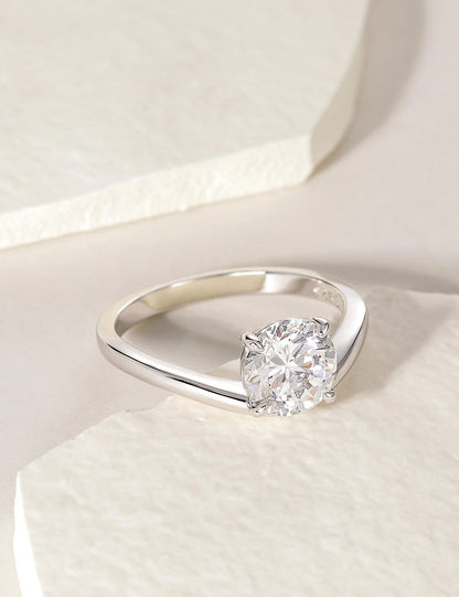 1.5 ct Round Cut Curved Wedding Ring Set – product view 14