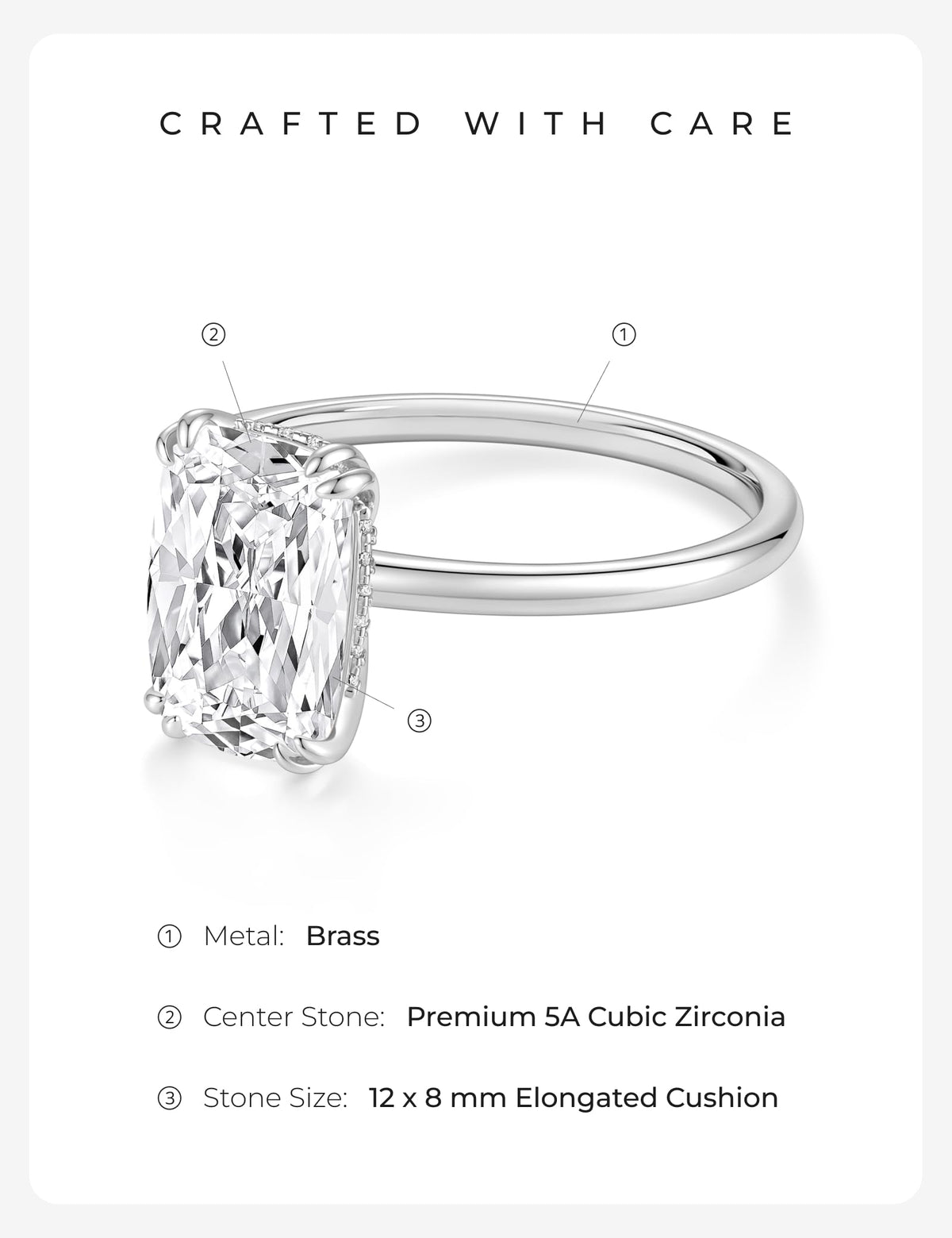 Elongated Cushion Cut Engagement Ring – product view 8