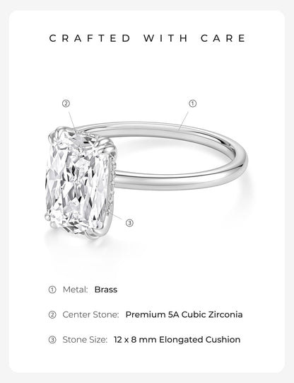 Elongated Cushion Cut Engagement Ring – product view 8