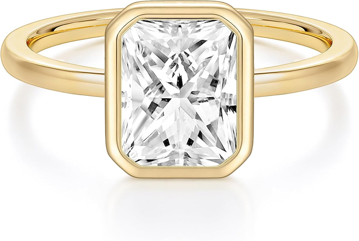 Radiant Cut Bezel Travel Engagement Ring