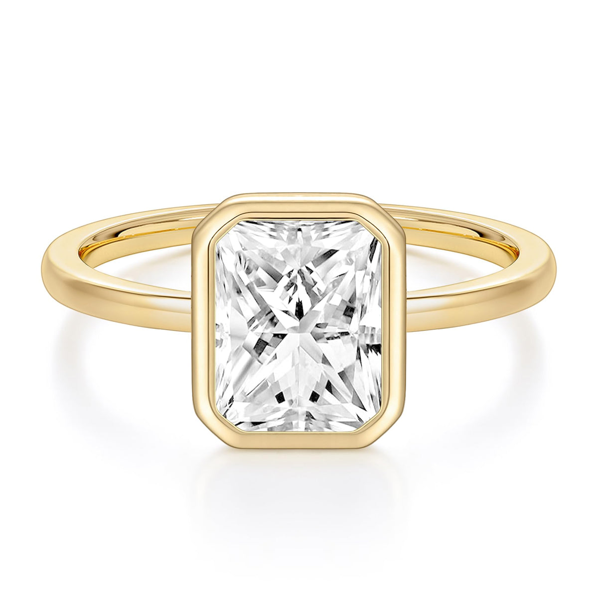 Radiant Cut Bezel Travel Engagement Ring – product view 13