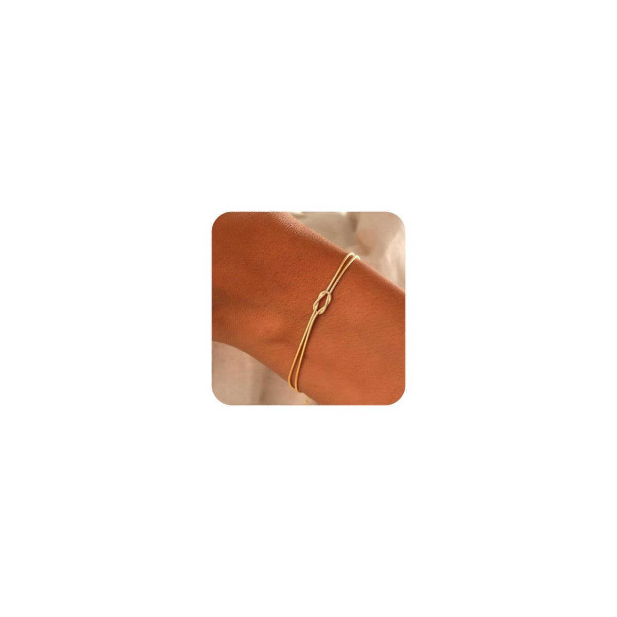 gold love knot herringbone bracelet – product image 22