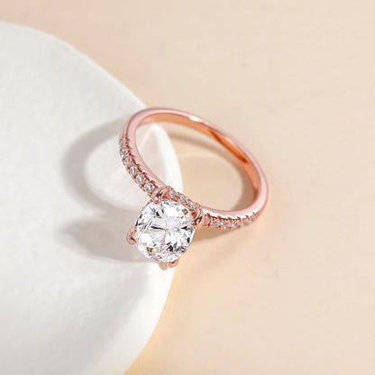 3CT Oval Cut Cubic Zirconia Engagement Ring