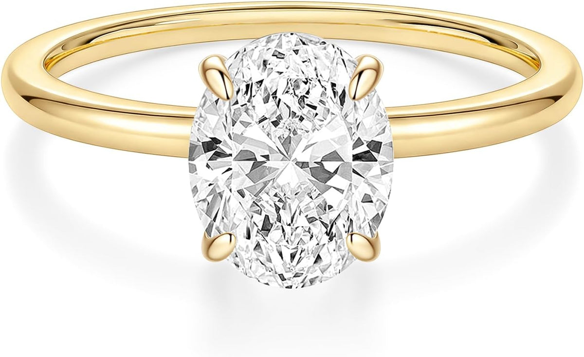 Oval Cut Engagement Ring – Gold or Silver Tone
