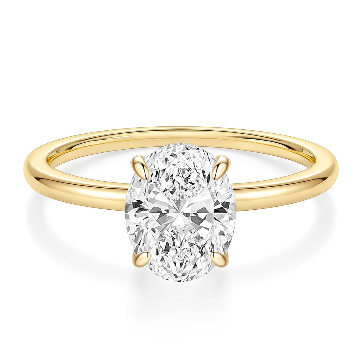 Oval Cut Engagement Ring – Gold or Silver Tone – product view 14