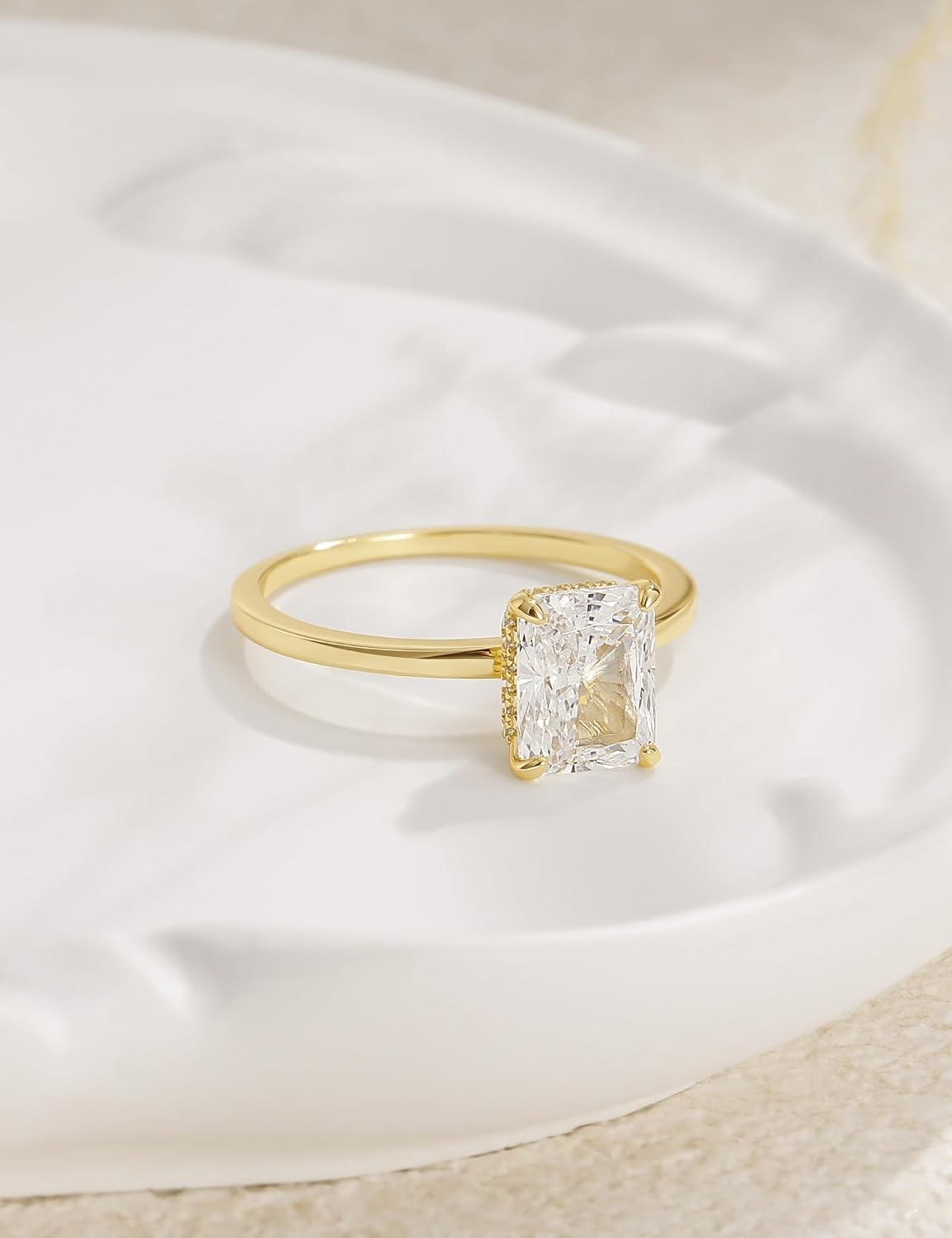 Radiant Cut Brass Engagement Ring – product view 6