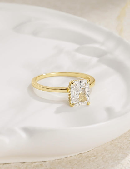 Radiant Cut Brass Engagement Ring – product view 6