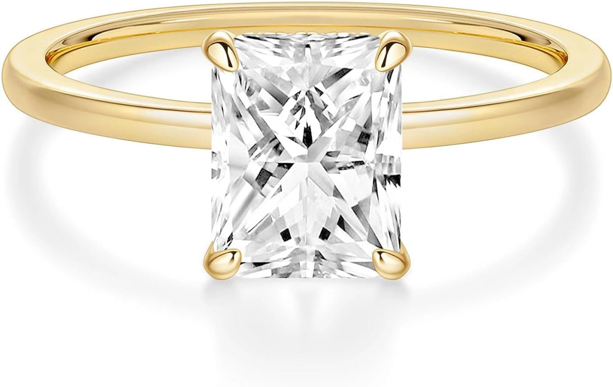 Radiant Cut Brass Engagement Ring