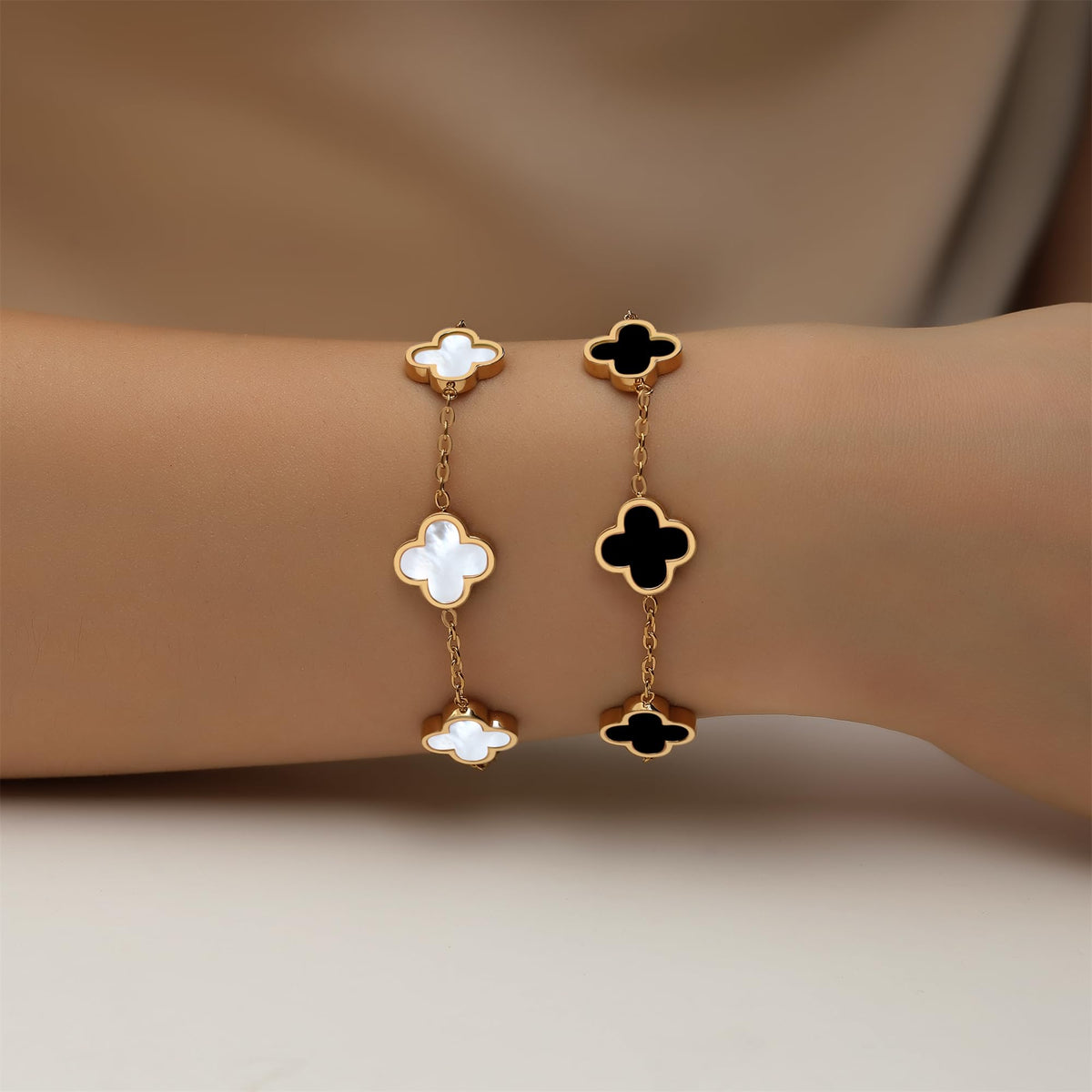 double-sided four-leaf clover bracelet set – image 15