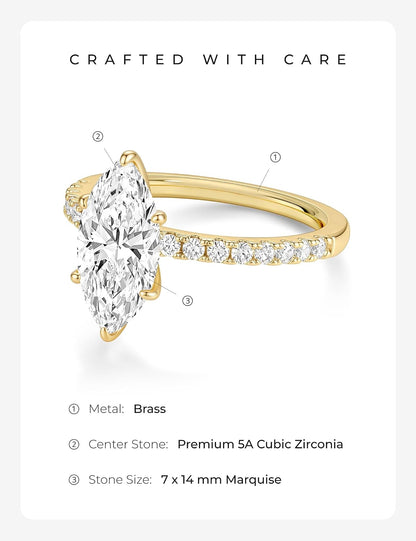 Marquise Cut Travel Engagement Ring – product view 2