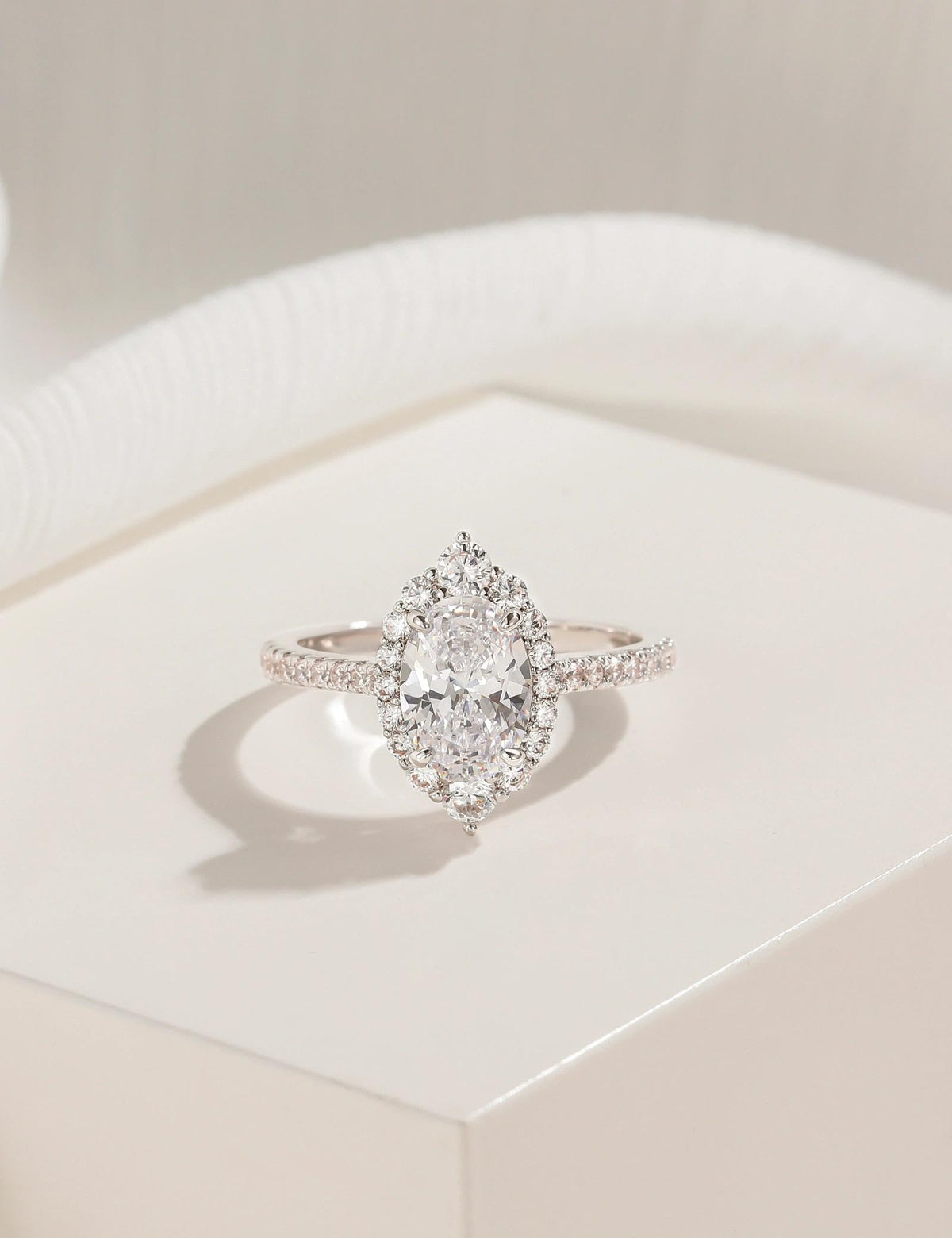 3 ct Oval Cut CZ Halo Engagement Ring – product view 10