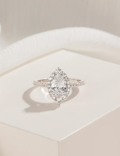 3 ct Oval Cut CZ Halo Engagement Ring – product view 10