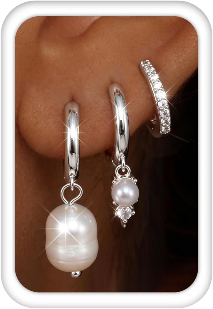silver-tone teardrop hoop earrings – product image 13