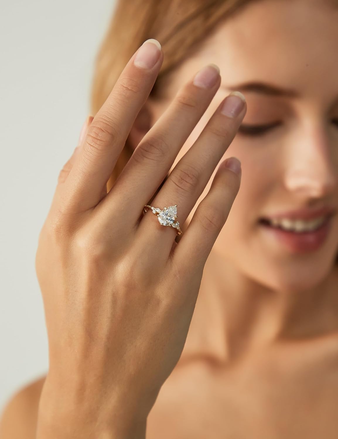 Pear Cut Travel Engagement Ring – product view 6