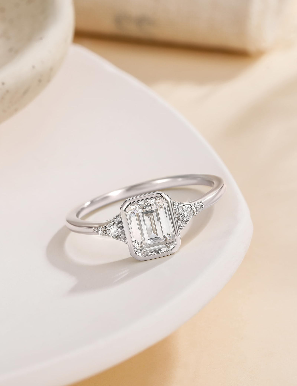 Emerald Cut Travel Engagement Ring – product view 8
