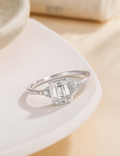 Emerald Cut Travel Engagement Ring – product view 8