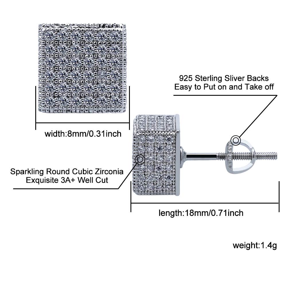 14K gold-plated iced-out cube studs – product image 32