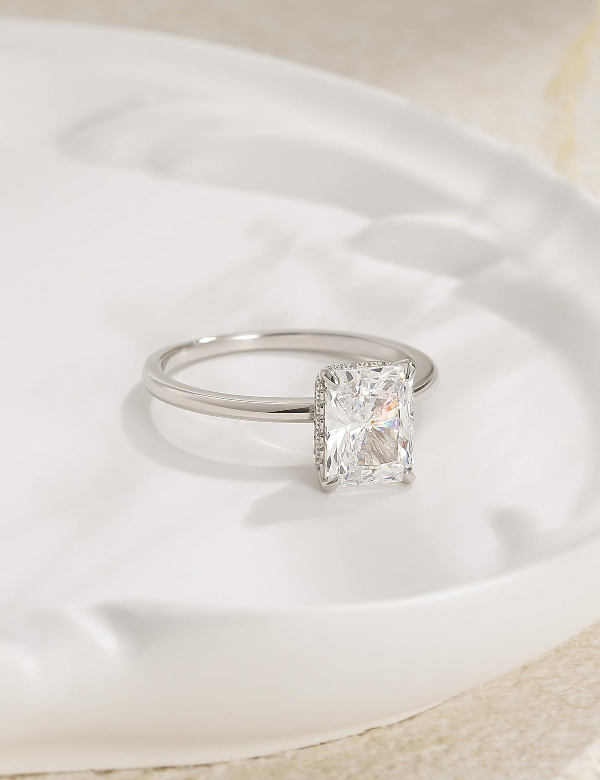 Radiant Cut Brass Engagement Ring – product view 11