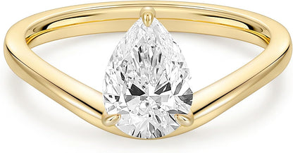 1.5 ct Pear Cut Curved Wedding Ring Set
