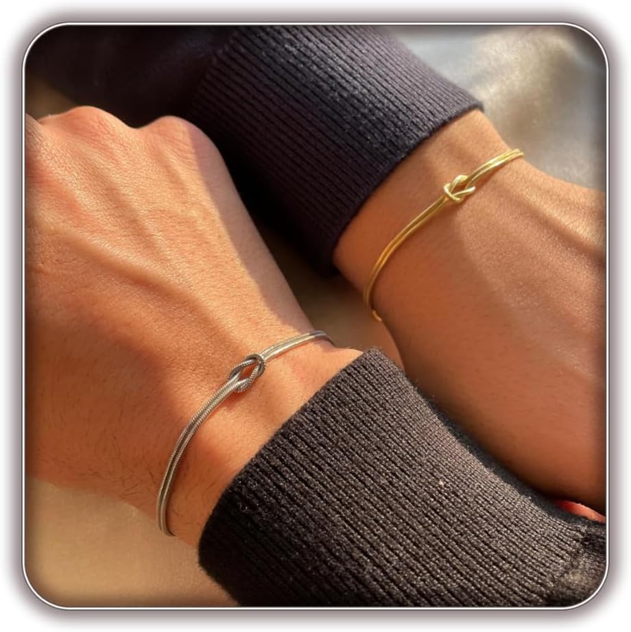 silver love knot bracelet for best friends – product image 8